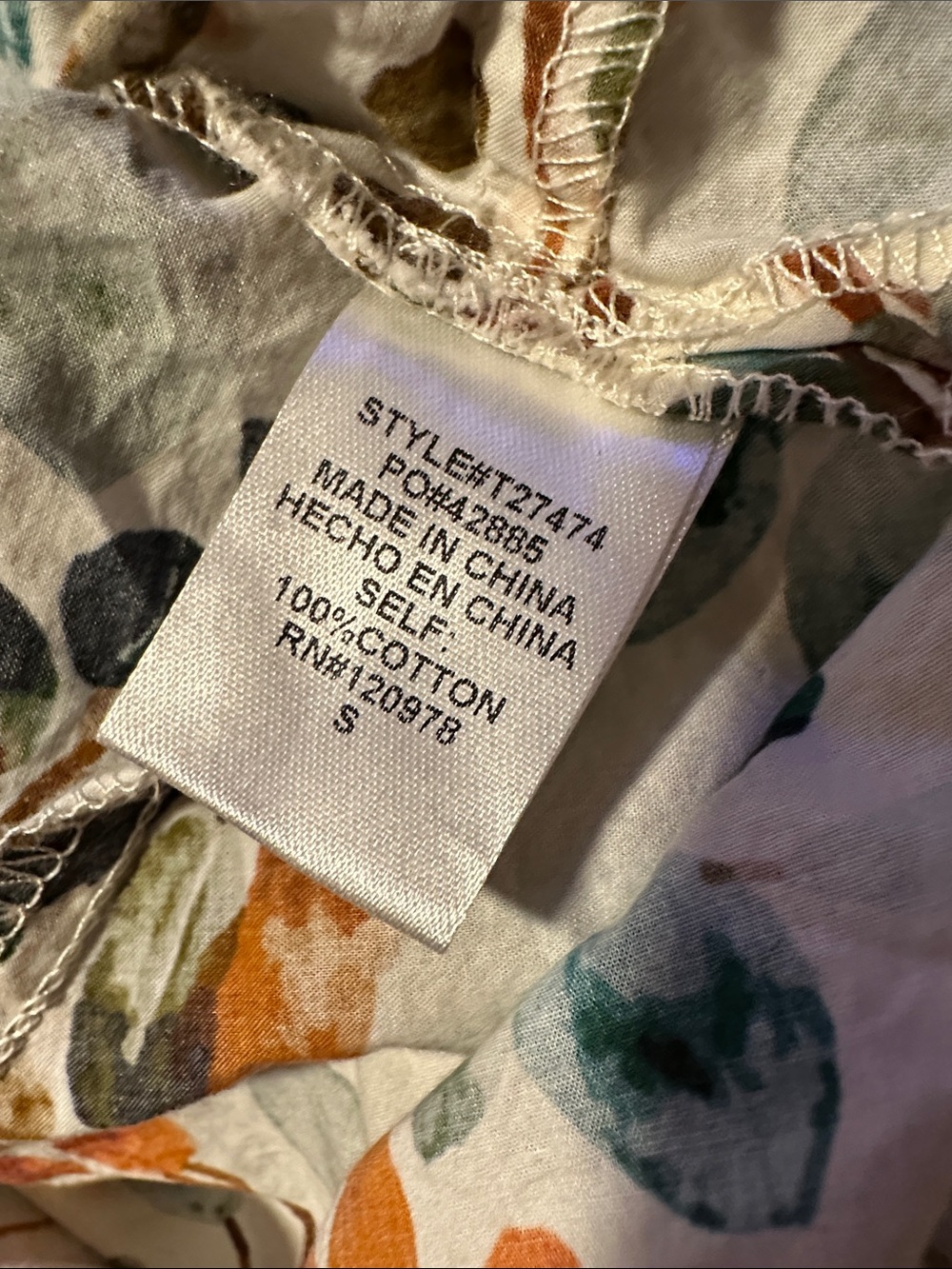 entro Multicolor Floral Puff-Sleeve Peasant Blouse - Cream Base - Picture 4 of 5